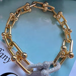 Pulseira Elos Modernos Cravação Pavê 20cm