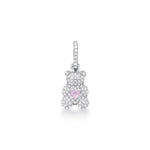 PINGENTE PRATA 925 URSO TEDDY CRISTAL ROSA CRAVEJADO