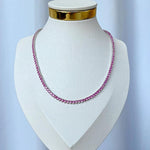 COLAR RIVIERA ZIRCÔNIA 3MM REDONDA COR PINK TAMANHO 40CM