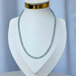 COLAR RIVIERA ZIRCÔNIA 3MM REDONDA COR AZUL CLARO TAMANHO 40CM
