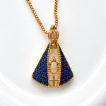 COLAR COM PINGENTE NOSSA SENHORA APARECIDA BANHADA A OURO