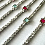 Pulseira Riviera 2MM COM CRISTAL ROSA
