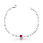 Pulseira Riviera 2MM COM CRISTAL ROSA