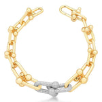 Pulseira Elos Modernos Cravação Pavê 20cm