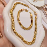 CHOKER EM ELO PALMEIRINHA E FECHO BOIA 35cm