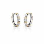 ARGOLA TRANÇADA INTERCALADA COM ZIRCÔNIAS REDONDAS M