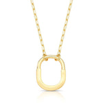 COLAR COM PINGENTE OVAL CURVO E LISO