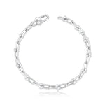PULSEIRA LISA COM ELOS TRANÇADOS E ESFERAS SLIN