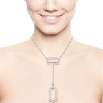 CHOKER COM PINGENTES RETAGULARES RÓDIO BRANCO