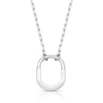 COLAR COM PINGENTE OVAL CURVO E LISO