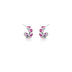 MEIA ARGOLA COM ZIRCÔNIA DE CORAÇÃO ROSA PINK P