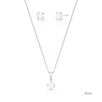 CONJUNTO BRINCO E COLAR PONTO DE LUZ PRATA 925