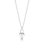 COLAR COM PINGENTE DE GOTA CRISTAL PRATA 925