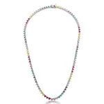 COLAR RIVIERA COM ZIRCÔNIA DE CORAÇÃO MUTICOLOR 45CM