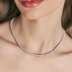COLAR RIVIERA ZIRCÔNIA 3MM REDONDA COR CRISTAL TAMANHO 45CM