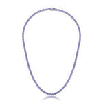 COLAR RIVIERA ZIRCÔNIA 3MM REDONDA COR VIOLETA TAMANHO 40CM